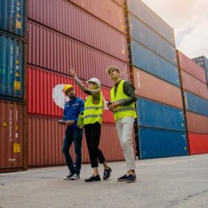 Logistics supply chain management and international goods import-export concept .